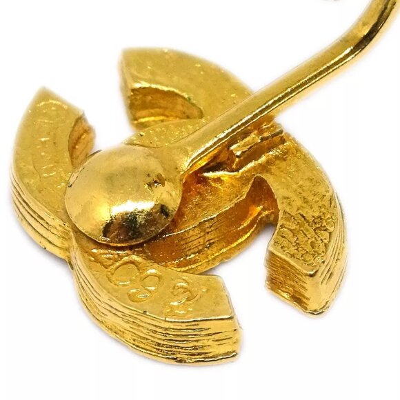 Chanel Gold CC Earrings Rhinestone Clip-On 2092 153505 - Picture 4 of 4